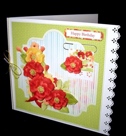 Lovely Poppies 7x7 Card with Decoupage by Dianne Jackson