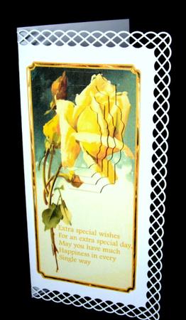 A Yellow Rose Dl Card with Pyramid Layers by Dianne Jackson