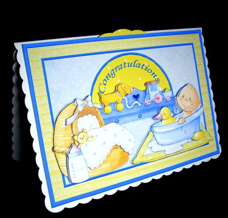 New Baby Boy in a Spin Card Kit & Decoupage by Dianne Jackson