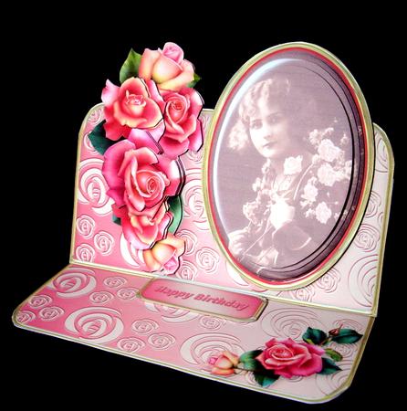 Roses from the Past - Shaped Easel Card Mini Kit by Dianne Jackson