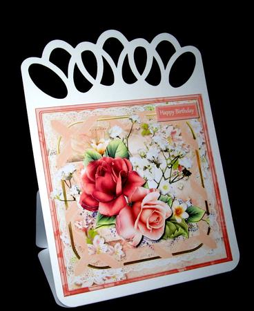 Ribbon and Roses 7x7 Card with Decoupage by Dianne Jackson