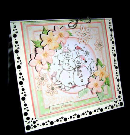 Mr & Mrs Snowman 7x7 Christmas Card Topper & Decoupage by Dianne Jackson