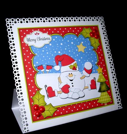 8x8 Christmas Skating Snowball Sam Mini Kit 3D Decoupage by Dianne Jackson
