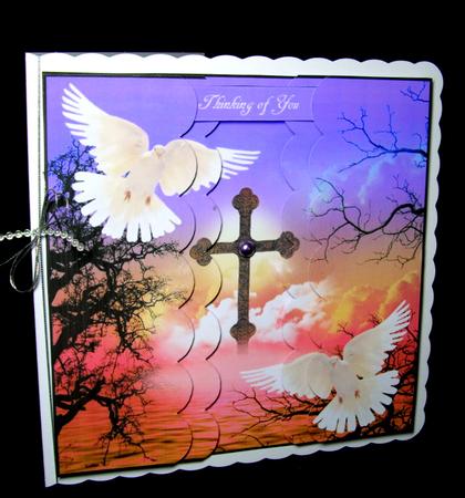 Scenic Doves Violet Sky Topper with Decoupage by Dianne Jackson