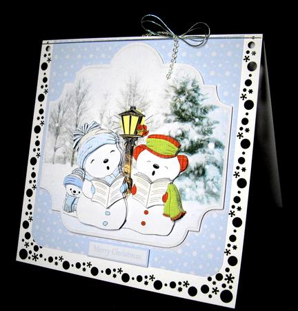 Merry Christmas Snowman 7x7 Card by Dianne Jackson