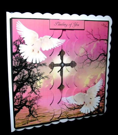 Scenic Doves Pink Topper with Decoupage by Dianne Jackson