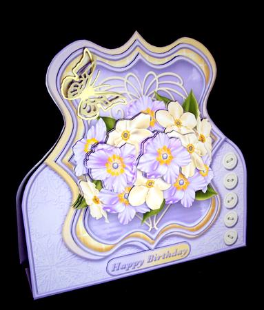Lilac and Cream Posy - Stand-up Bracket Card Mini Kit by Dianne Jackson