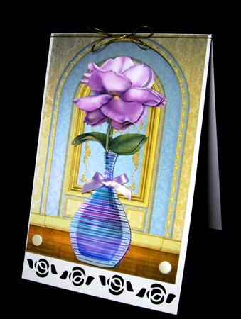 Bella Fantasy Rose Topper with Decoupage by Dianne Jackson