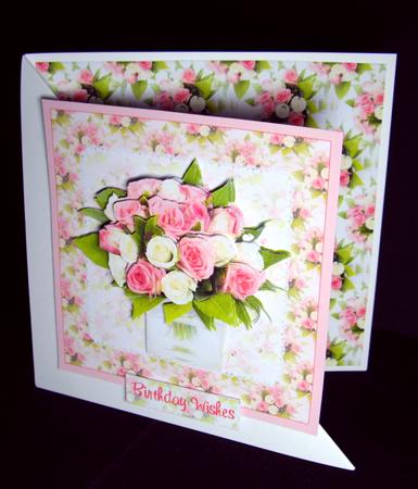 Pink & White Rose Posy Paper Larger Image by Dianne Jackson