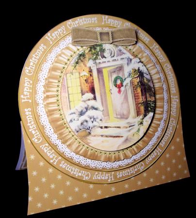 Christmas Door Happychristmas 8in Round Ruffle Mini Card Kit by Dianne Jackson