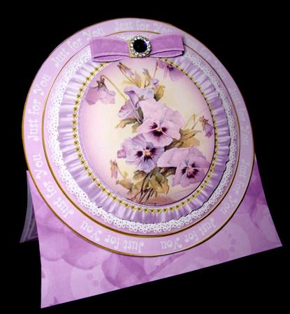 Purple Pansy Just for You 8in Round Ruffle Mini Card Kit by Dianne Jackson