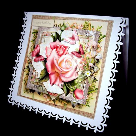 Rose of Perfection 7x7 Card with Decoupage by Dianne Jackson