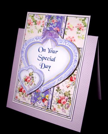 Heart Frame Sketch - Lilac Shabby Chic Roses 3 by Dianne Jackson
