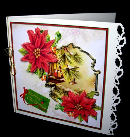 The Lantern and Bird 7x7 Card with Decoupage by Dianne Jackson
