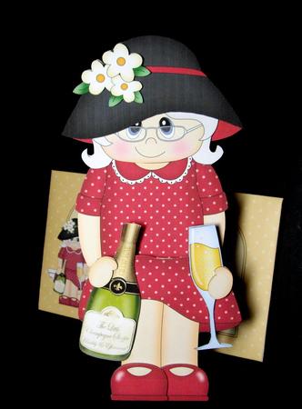 3D on the Shelf Card Kit - Gossip Galz - Champagne Cicily by Dianne Jackson