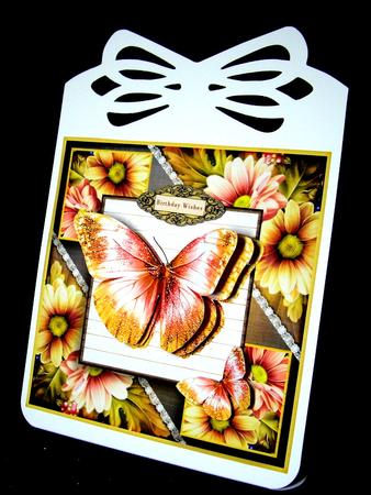 Cardtopper Flowers & Butterfly Autumn Colors 663 by Dianne Jackson