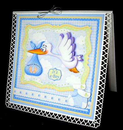 Baby Boy Special Delivery Stork 8x8 Decoupage Mini Kit by Dianne Jackson