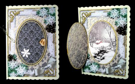 Christmas Winter Scene Snow A5 Locket Card Front by Dianne Jackson