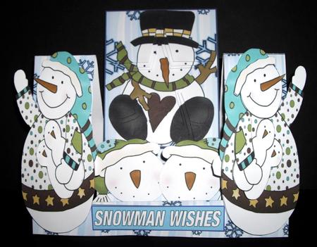 Christmas Snowmen Decoupage Stepper card Kit by Dianne Jackson