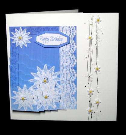 Lace Flowers Wavy Corner by Dianne Jackson