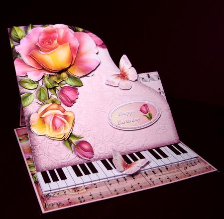 Piano Easel Card Soft Pink 747 by Dianne Jackson