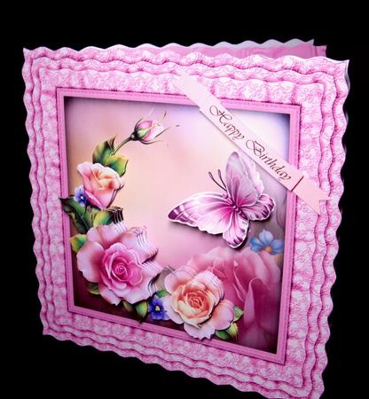 Spring Roses - Frilly Cushion Card Mini Kit by Dianne Jackson