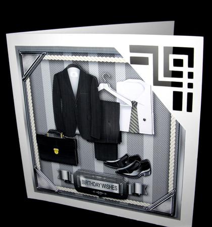 Men's Grey Clothes 8in x 8in Decoupage Mini Kit by Dianne Jackson