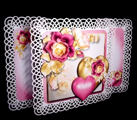 Hearts & Flowers - Pink & Golden by Dianne Jackson