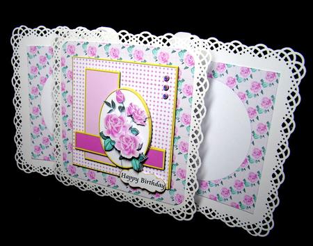 Square Oval Sketch Card - Powder Pink Roses by Dianne Jackson