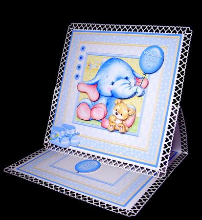 New Baby Boy Elephant 8x8 Decoupage Mini Kit & Birthday Ages by Dianne Jackson