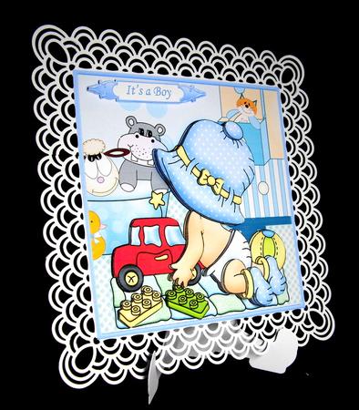 New Baby Boy Playing 8x8 Decoupage Mini Kit by Dianne Jackson