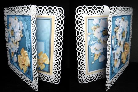 Frosted Flowers on a Scroll Frame Matching 8inx8in Insert Pl by Dianne Jackson