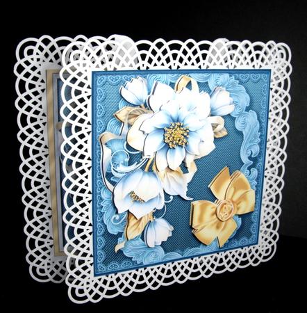 Frosted Flowers on a Scroll Frame 8inx8in Decoupage Mini Kit by Dianne Jackson