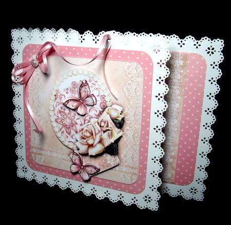 Dusky Pink Butterfly & Roses Decoupage by Dianne Jackson