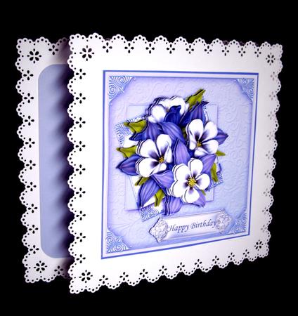 Lilac Floral Spray Square Topper & Decoupage by Dianne Jackson