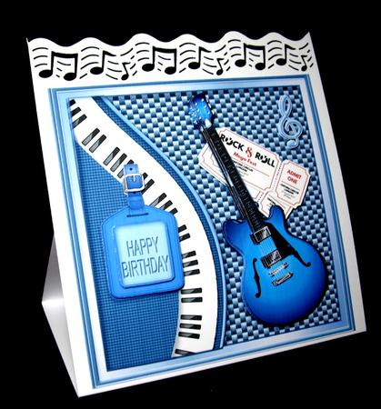 Blue Electric Guitar 8in x 8in Decoupage Mini Kit by Dianne Jackson