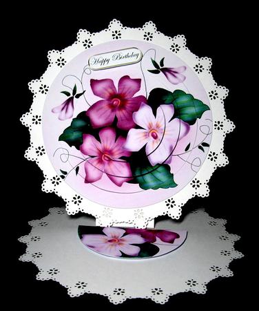 Pretty Viola Quick Card with Circle Pyramage Topper by Dianne Jackson