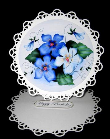 Pretty Viola Quick Card with Circle Pyramage Topper by Dianne Jackson