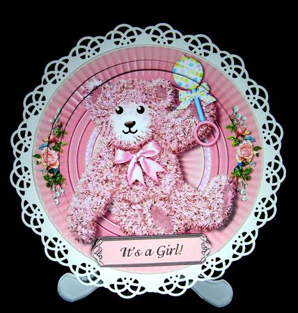 Newborn Pink Teddy Bear Plate by Dianne Jackson