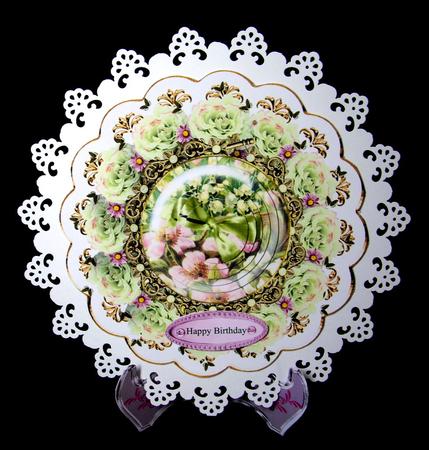 Ring of Roses Plate & Stand & Pyramid Layers by Dianne Jackson