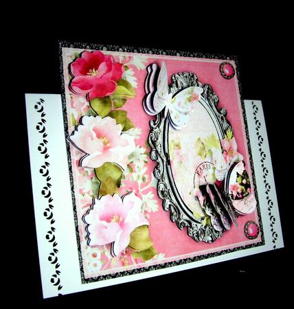Beautiful French Roses and Butterfly's  by Dianne Jackson