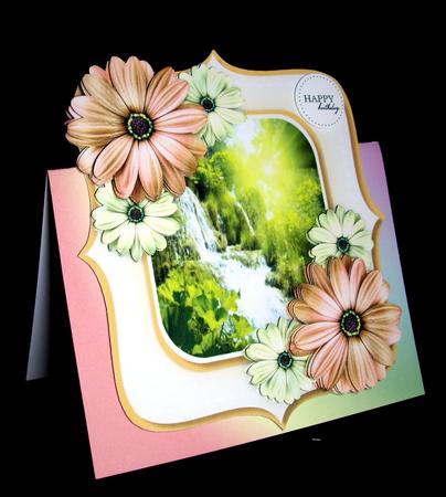 Beautiful Daisy's and Waterfall Scene  by Dianne Jackson