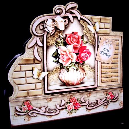 Cream Wall with Soft Roses Card Mini Kit by Dianne Jackson