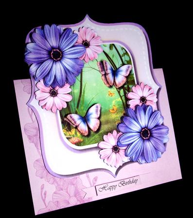 Beautiful Lilac and Pink Daisy and Butterfly's  by Dianne Jackson