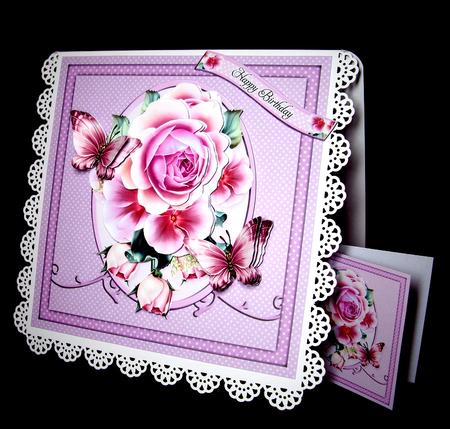 Pink Roses & Butterflies Mini Kit. Birthday/mother's Day by Dianne Jackson