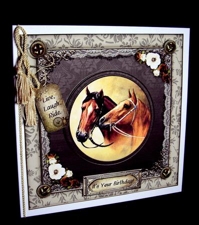 Vintage Horses 8x8 Card Front Kit by Dianne Jackson