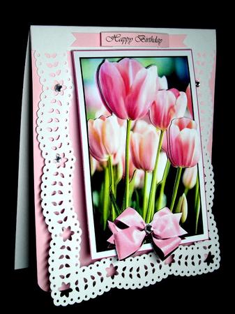 Pink Tulips Decoupage by Dianne Jackson