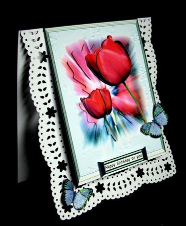 My Red Tulip, in Silver Frame by Dianne Jackson