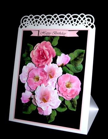 Sweet Pink Rose Greetings by Dianne Jackson