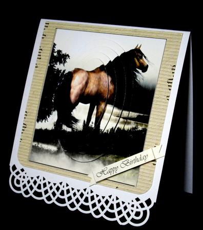 Beautiful Horse Grazing, Oval Pyramids by Dianne Jackson